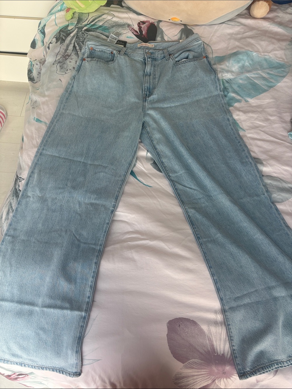 Levi's Ribcage Light Blue Wide-Leg Jeans NWT